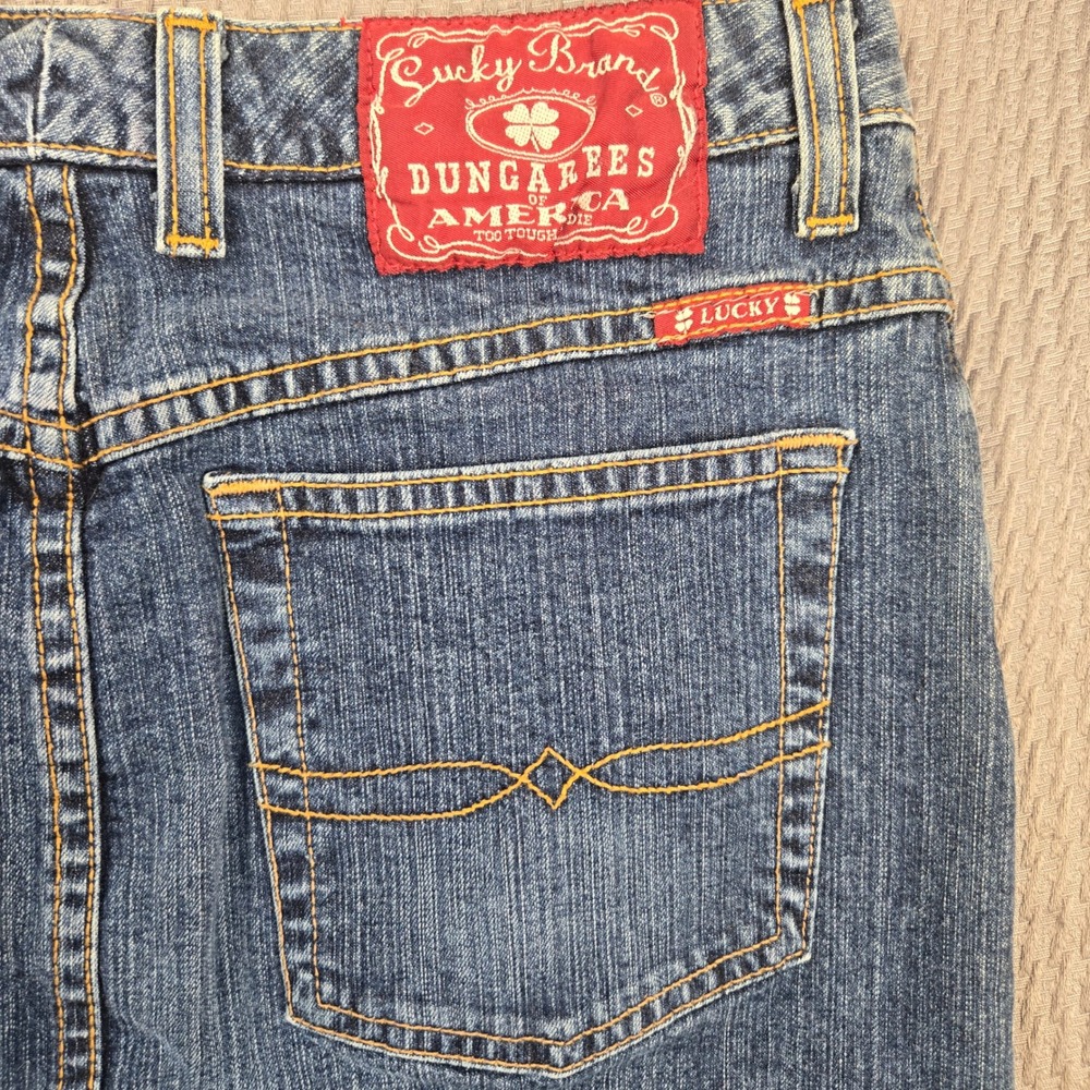 Lucky Brand Dungarees‎ Denim Midi Skirt Blue Medium Wash Size 6 28 Made in USA - Picture 9 of 10